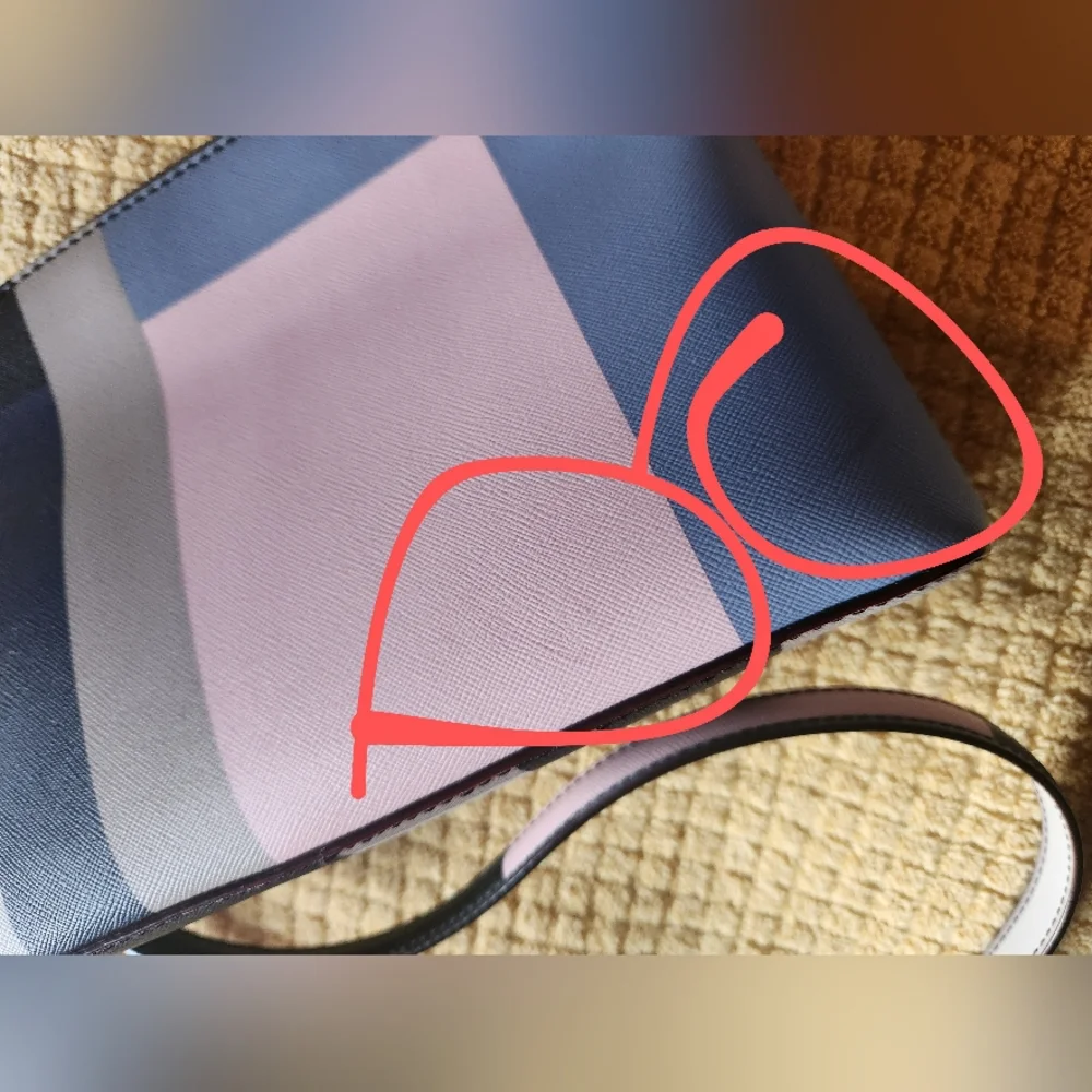 EUC Kate Spade “Newbury Lane” Saffiano leather colorblock crossbody bag - Picture 8 of 9